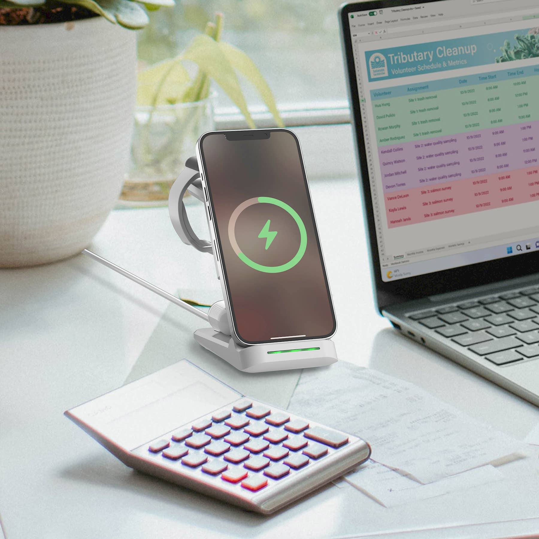 LAX Gadgets - 3-in-1 Wireless Charging Station, Charger Stand