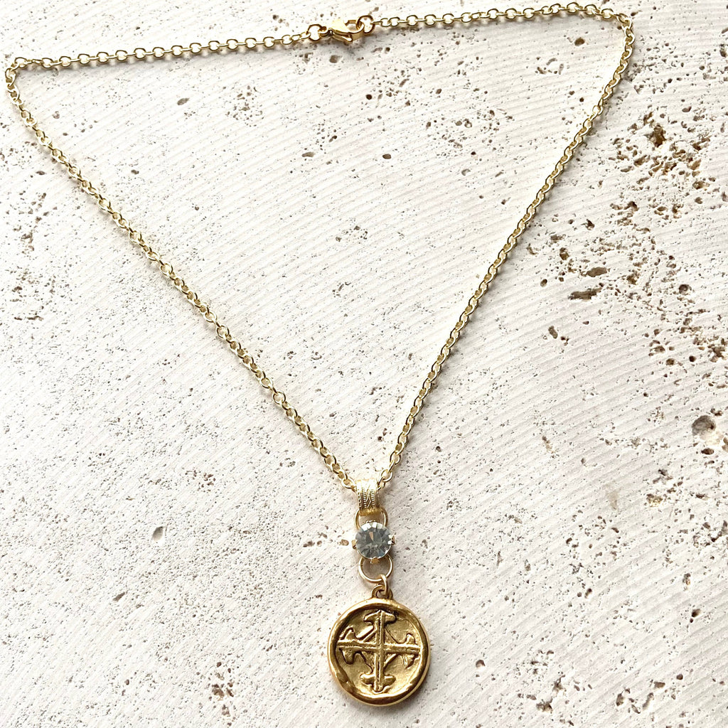 VB&CO Designs Handmade Jewelry - Cross bee serenity cross jewelry  French jewelry  stone
