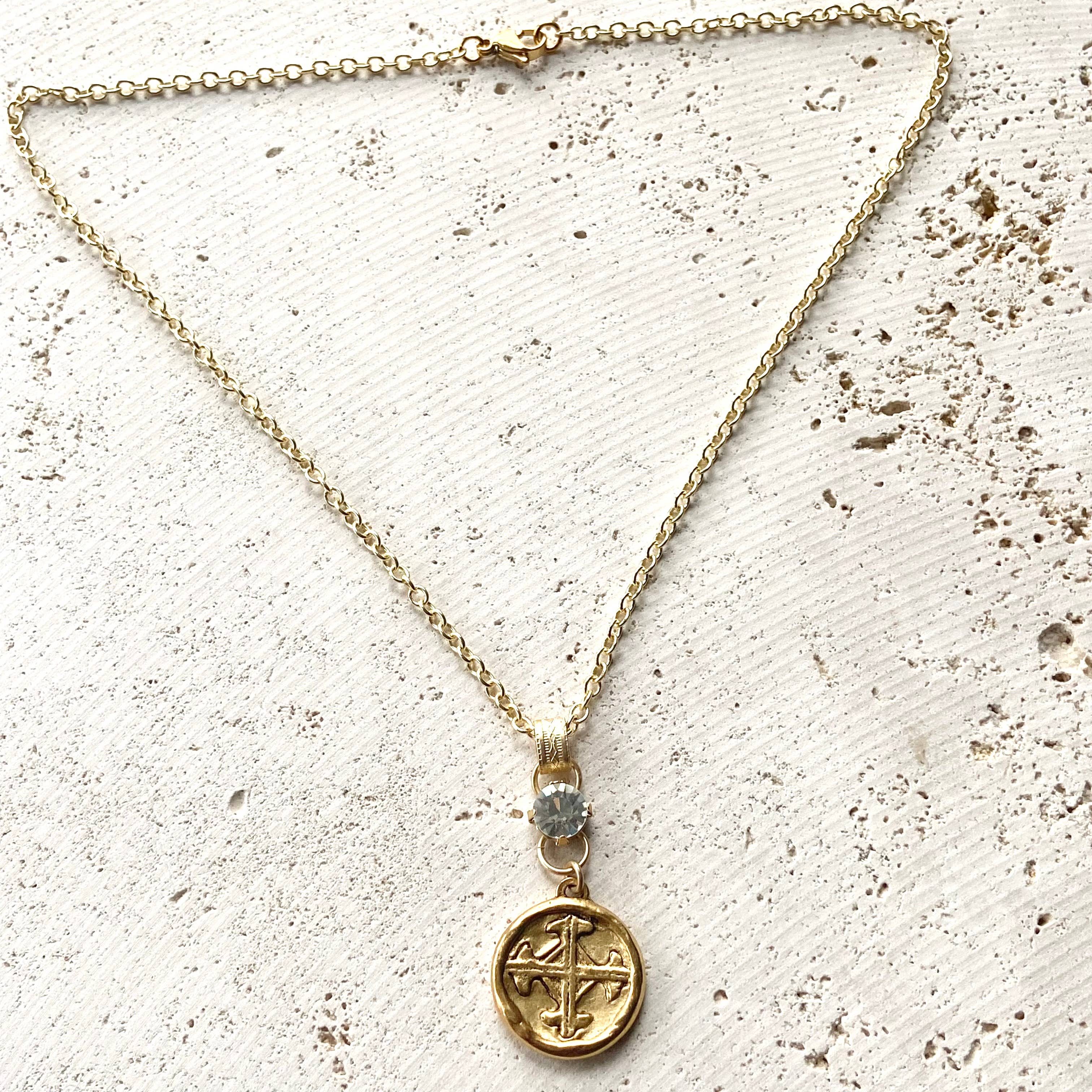 VB&CO Designs Handmade Jewelry - Cross bee serenity cross jewelry  French jewelry  stone