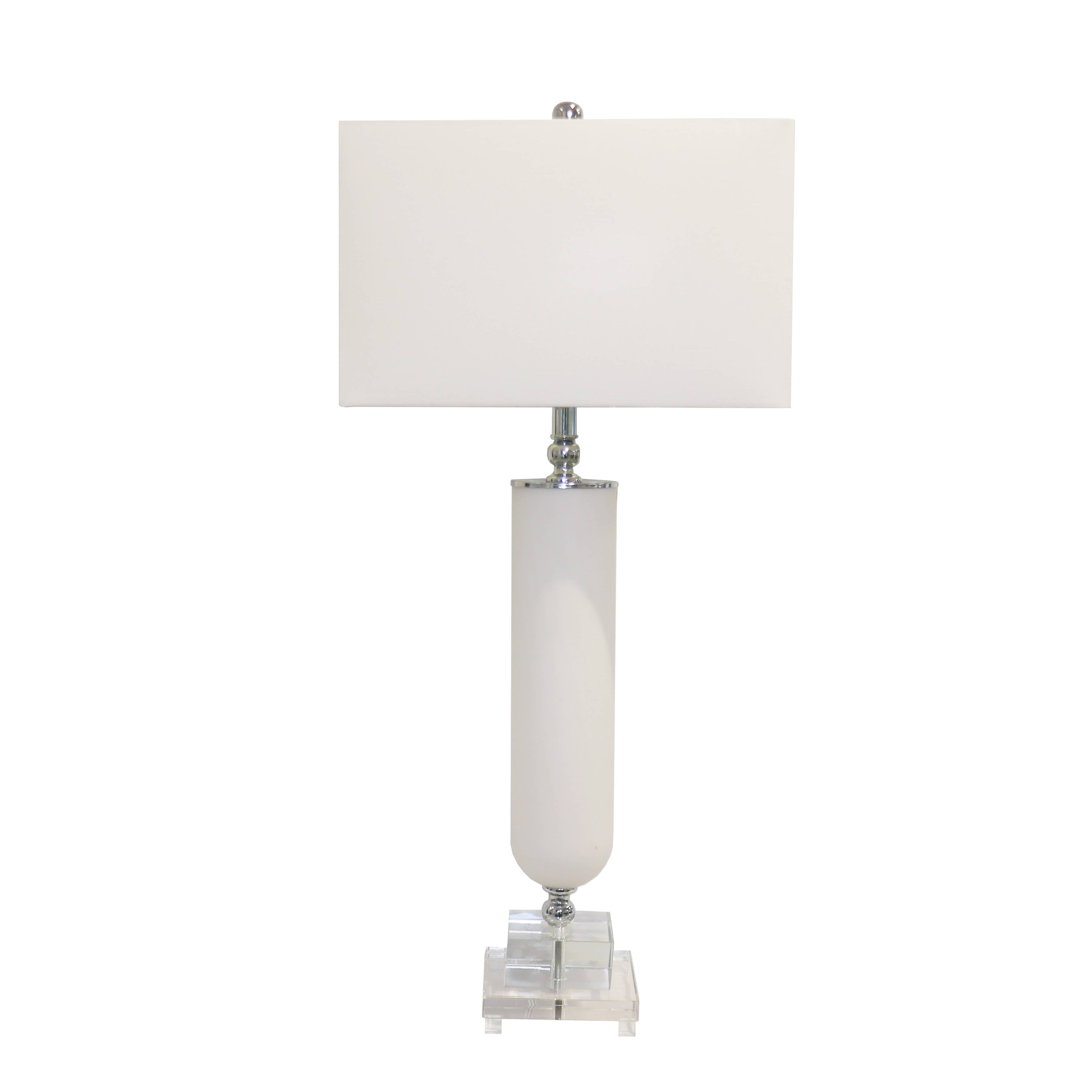 Pasargad Home - Frosted Glass & Lucite Pedestal Table Lamp