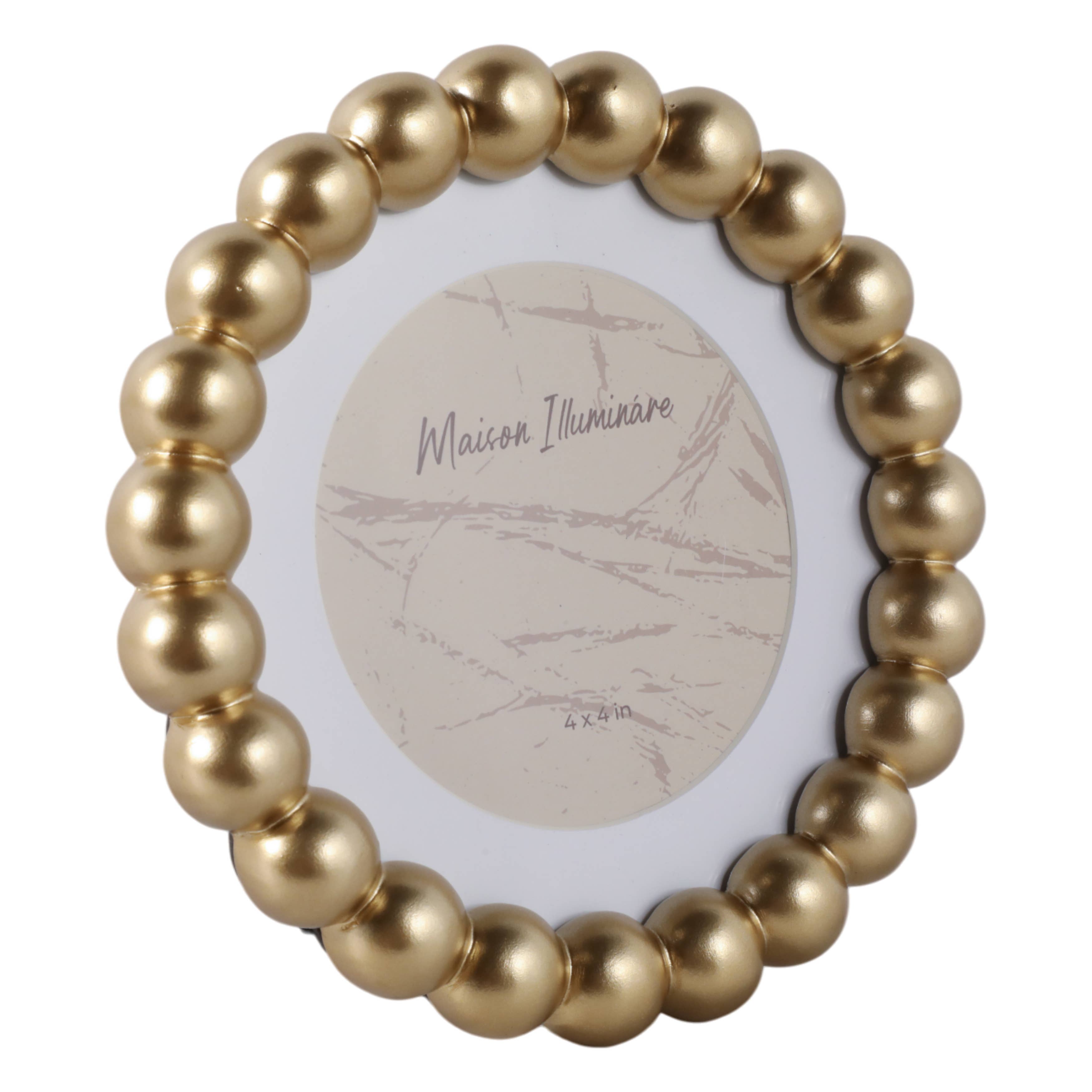 Sagebrook Home Gold Glass Elegant Matted Beaded Frame, 6x6 in.