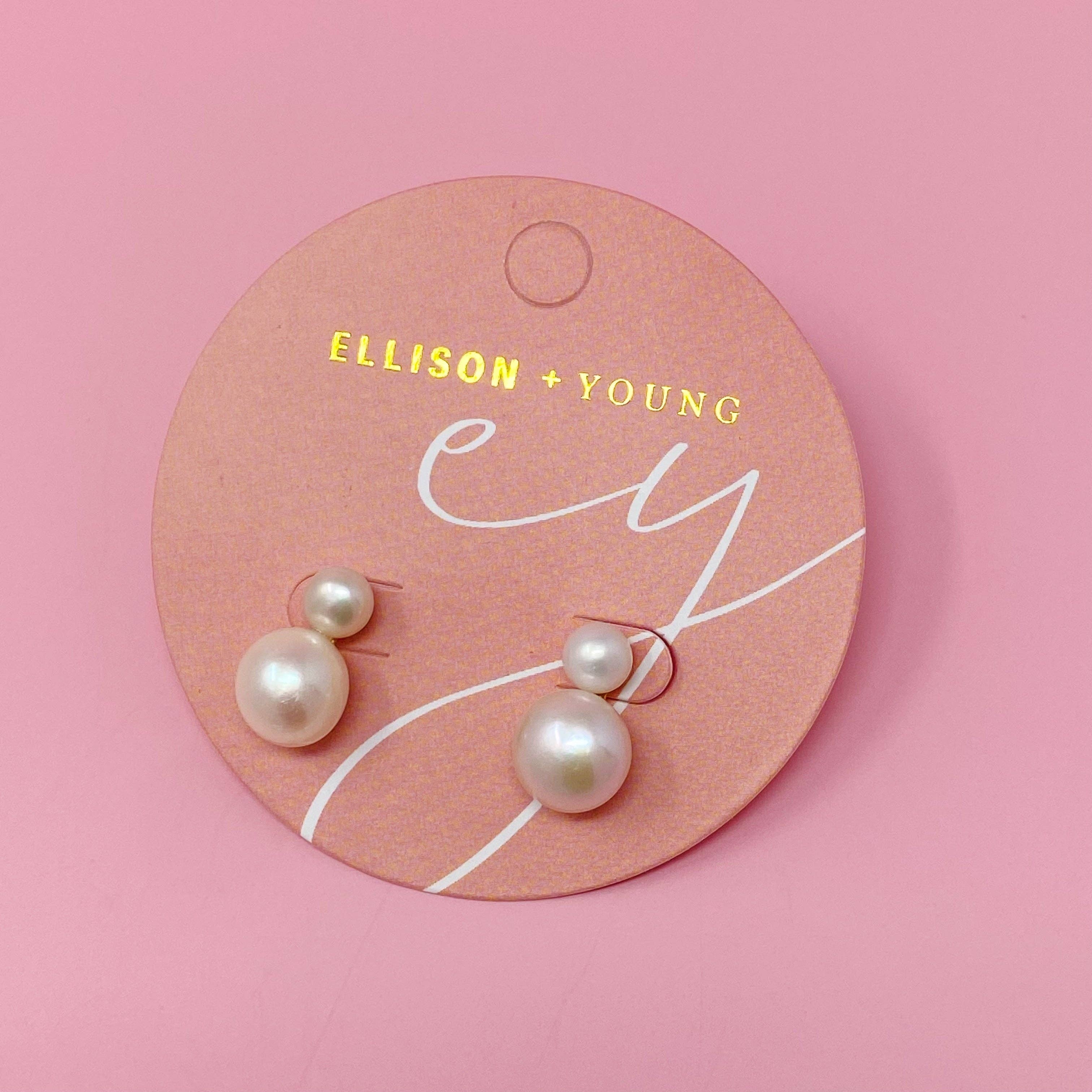 Ellison+Young - Classic Double Pearl Earrings