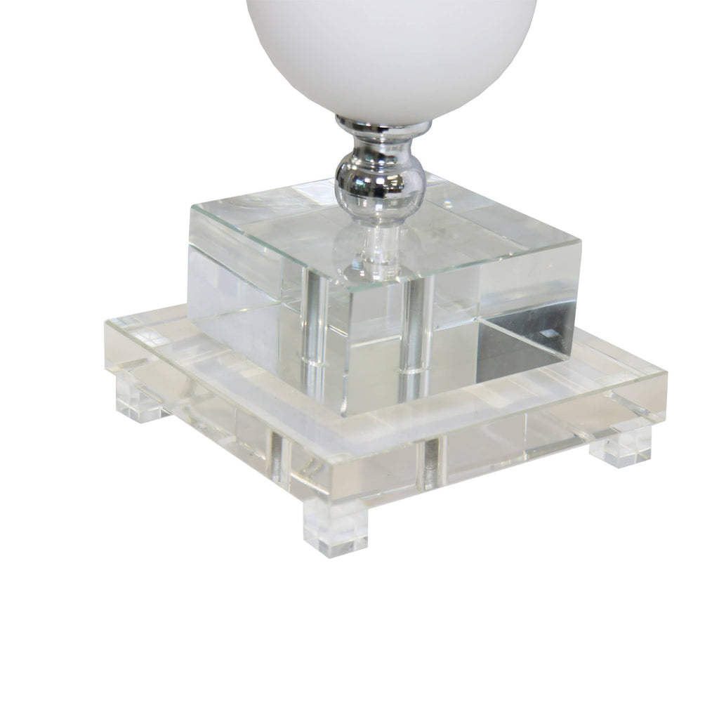 Pasargad Home - Frosted Glass & Lucite Pedestal Table Lamp