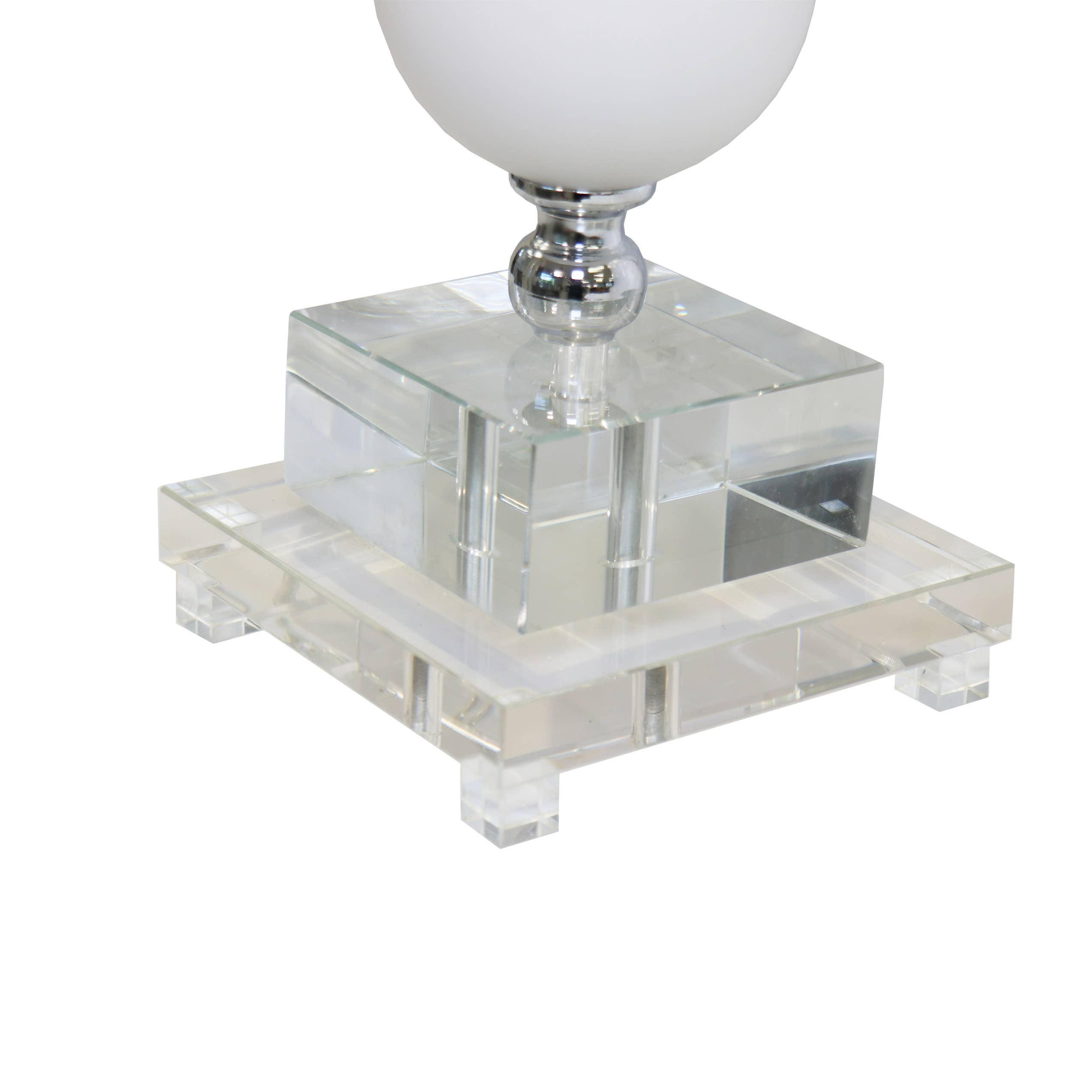 Pasargad Home - Frosted Glass & Lucite Pedestal Table Lamp