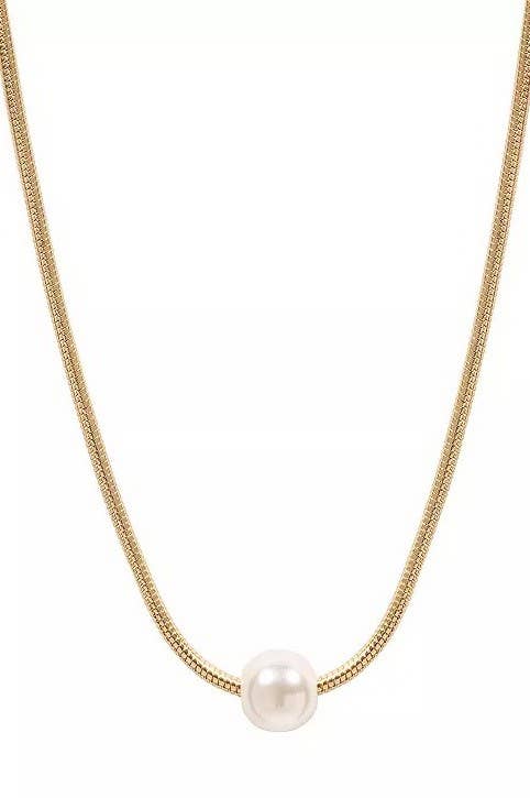 JOSSLYN by wall to wall - 18K STAINLESS STEEL TARNISH FREE PEARL NECKLACE