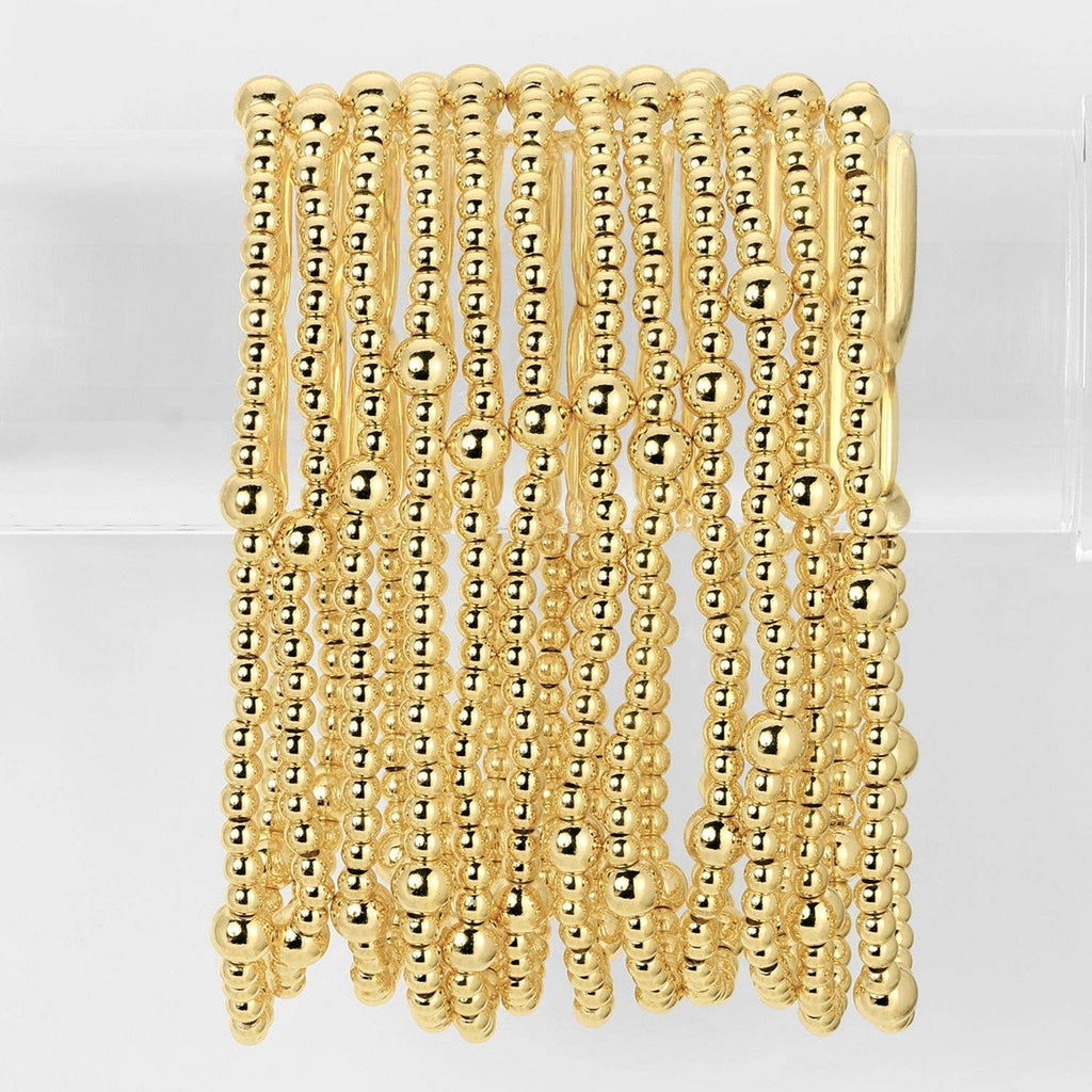 Splendid Iris - 3mm Bead With 5mm Accent Stretch Bracelet