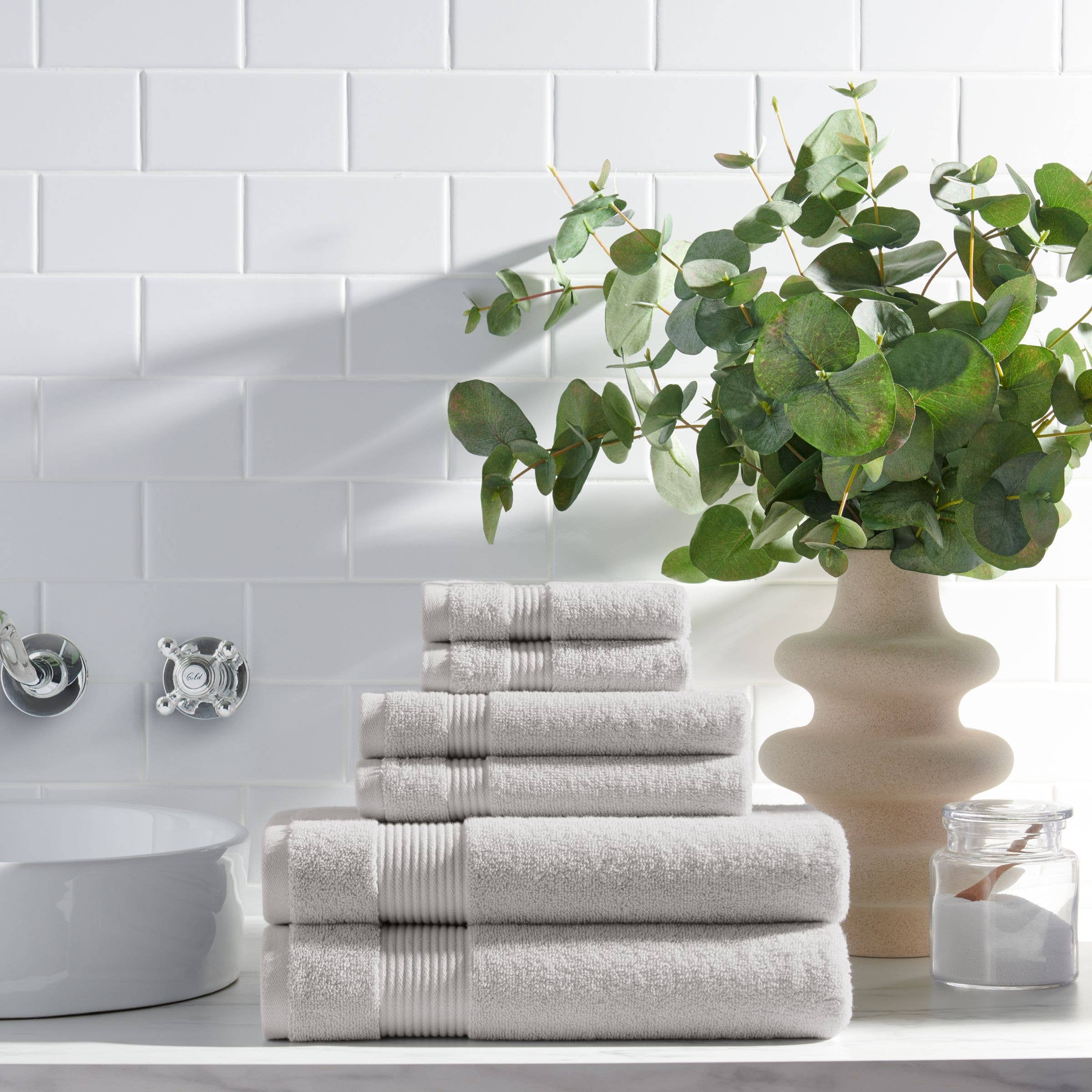 Arkwright Home - Host & Home 6-Piece Bath Towel Set, Color options
