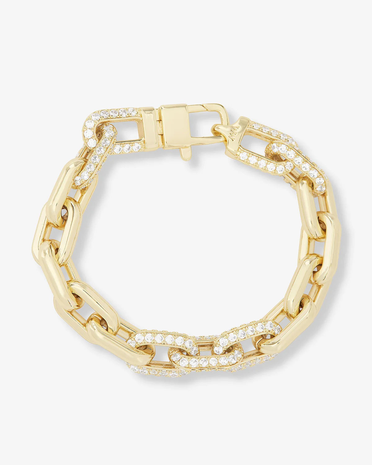 Melinda Maria Frankie Pave Chain Bracelet 7.5" Gold