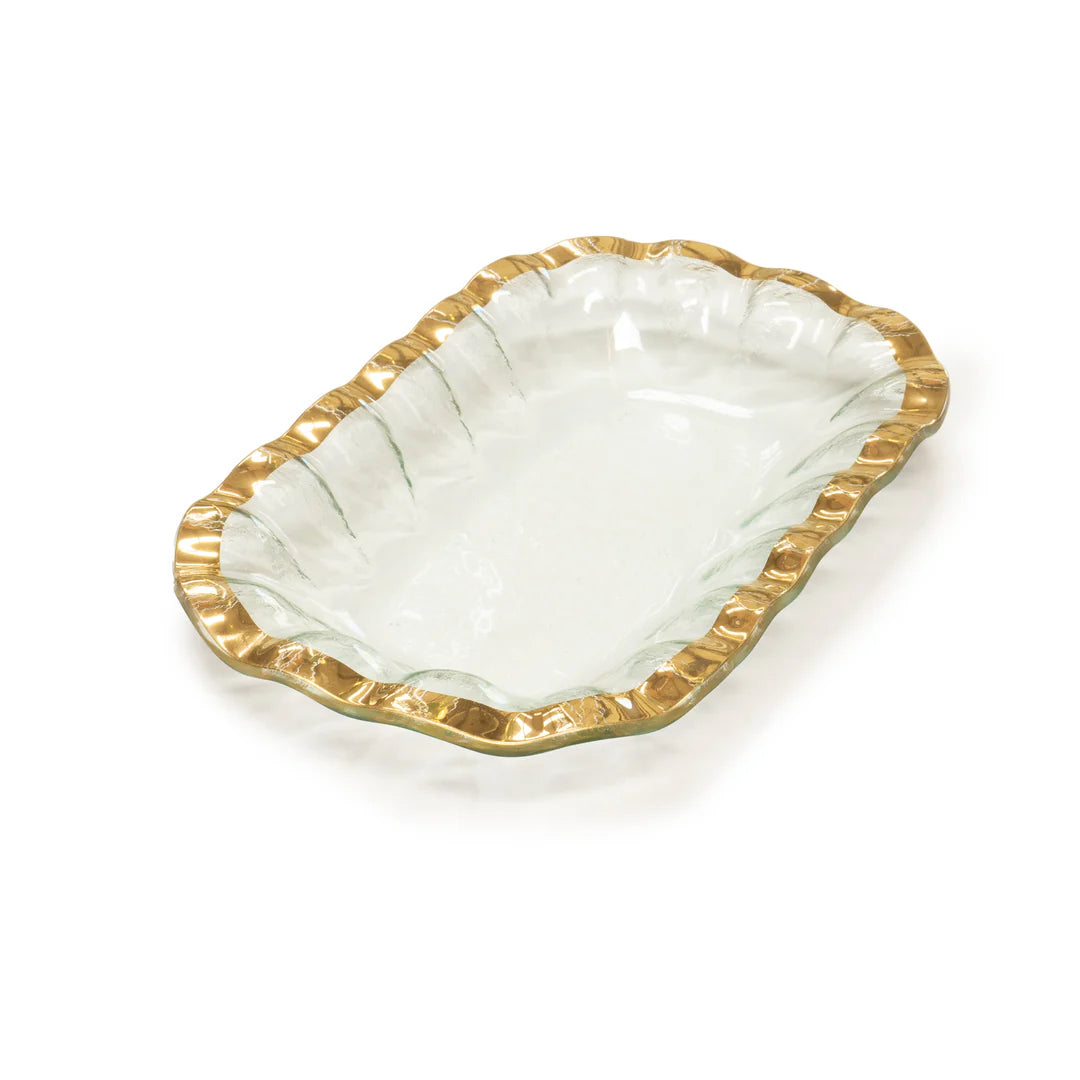 Annieglass Ruffle Rectangular Bowl
