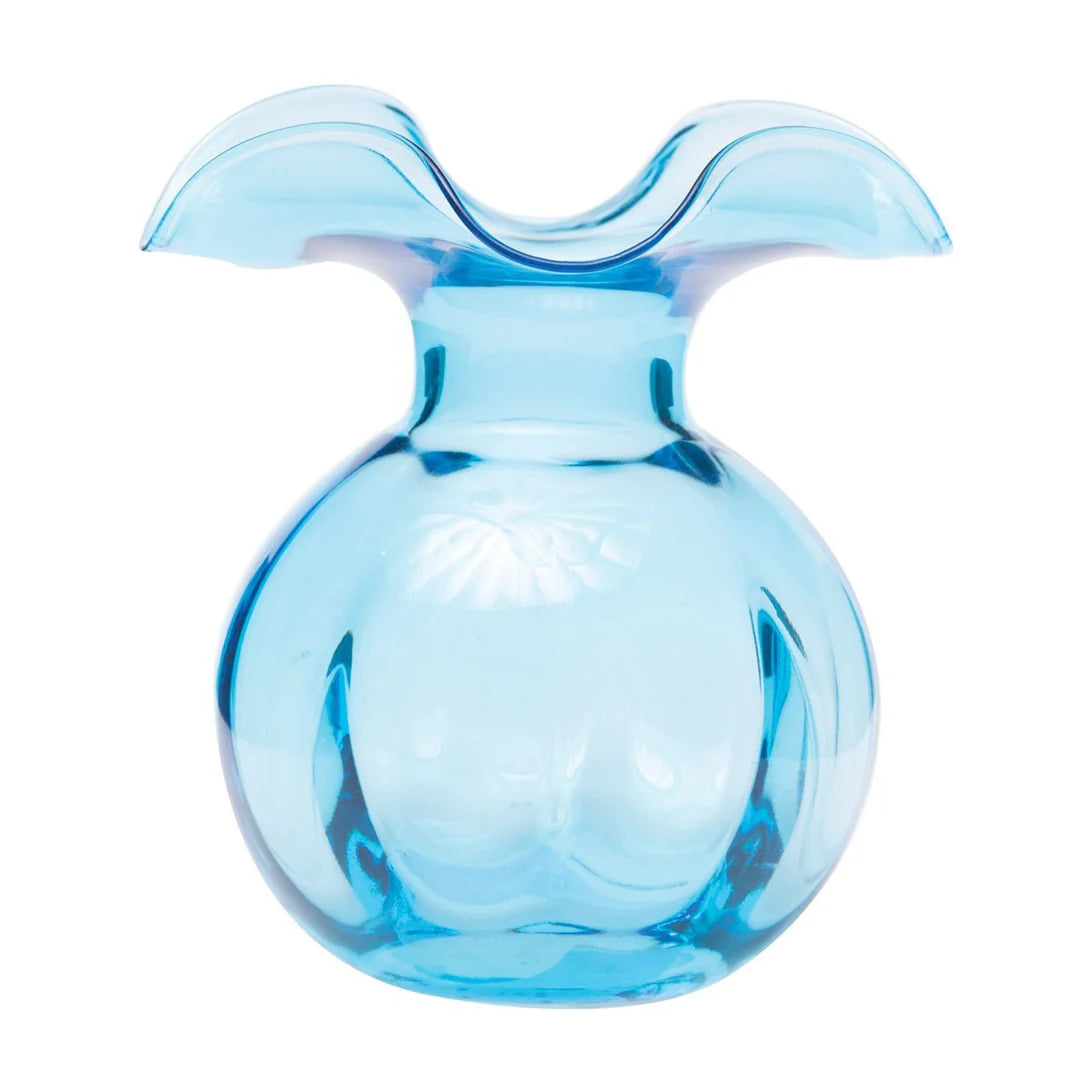 Vietri Hibiscus Glass Aqua Bud Vase