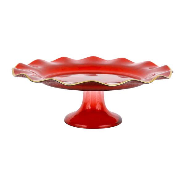 Vietri Holiday Glass Cake Stand