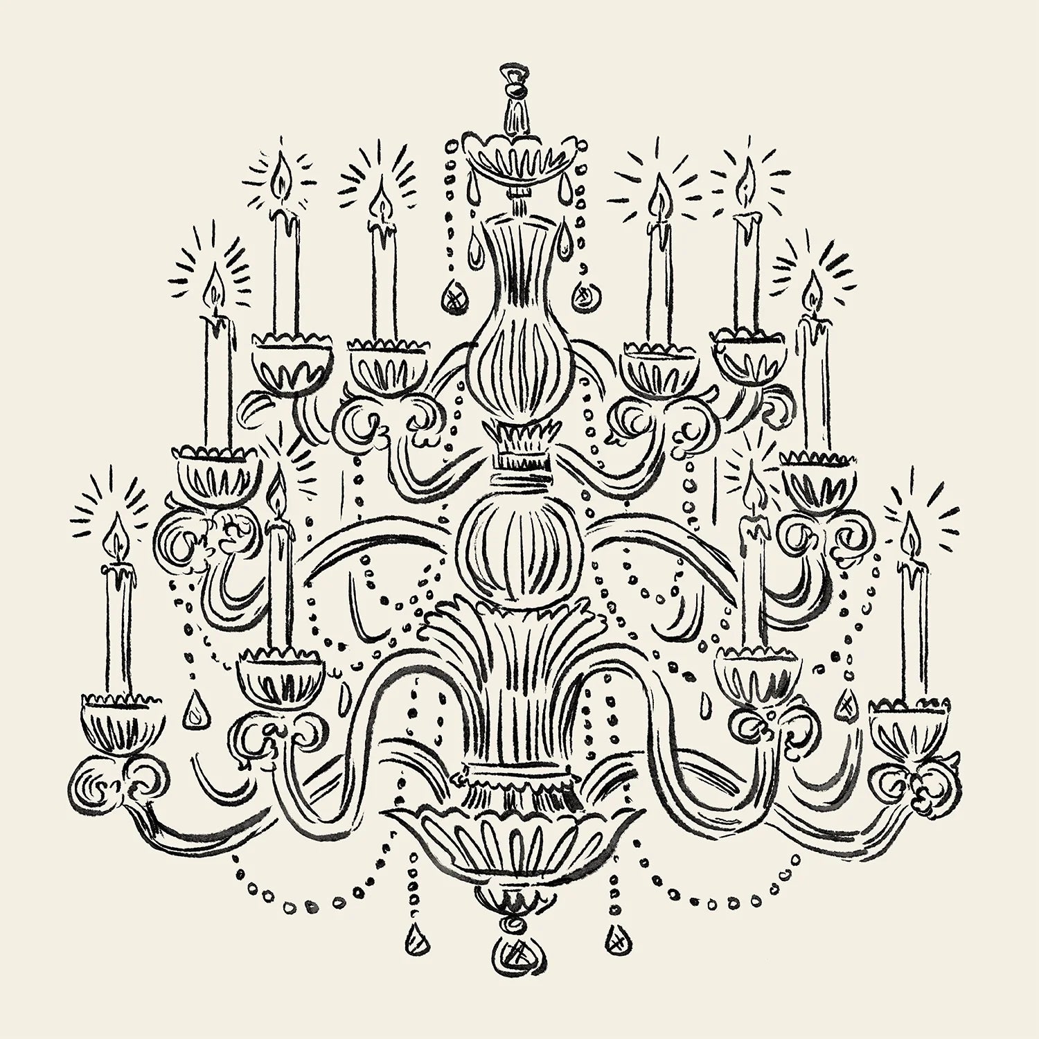 Hester & Cook Chandelier Cocktail Napkins