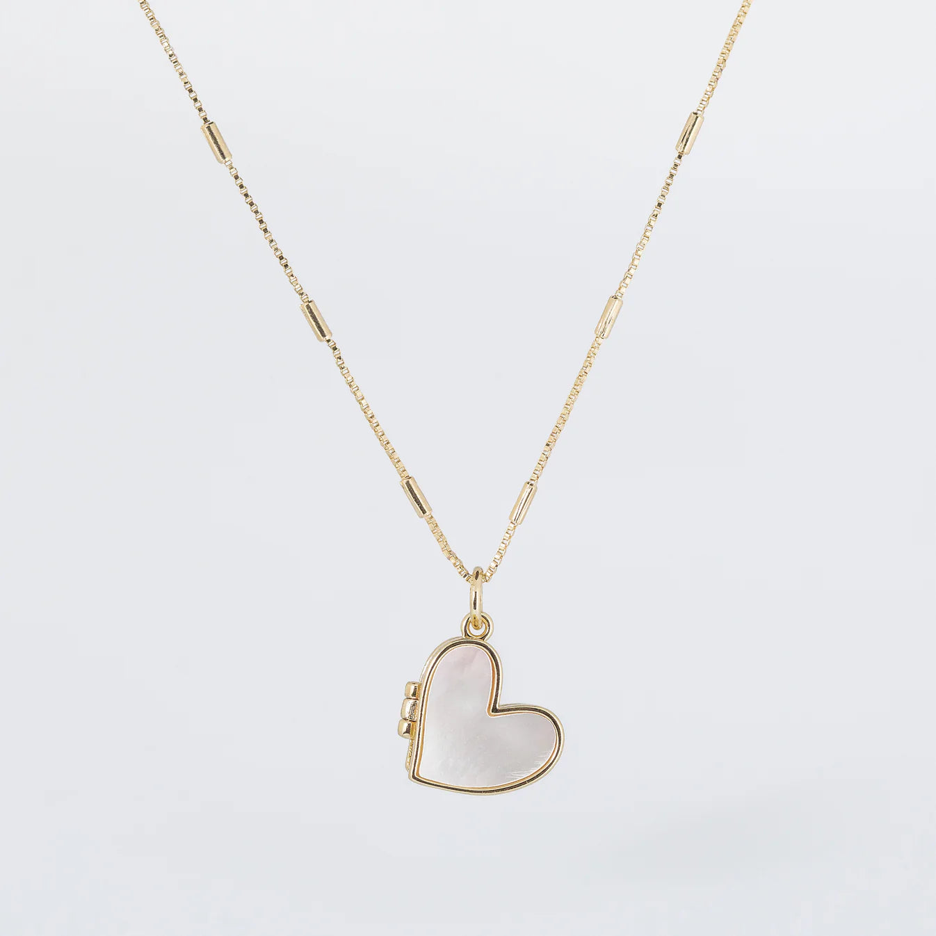 Coastal Grit Mother of Pearl Heart Locket