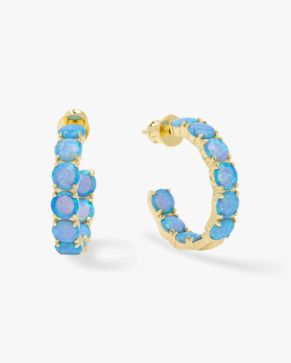 Melinda Maria Oh She Fancy Blue Opal Hoops
