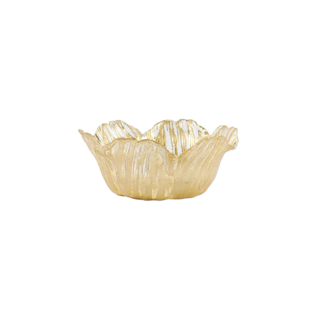 Vietri Rufolo Glass Gold Flower Small Bowl