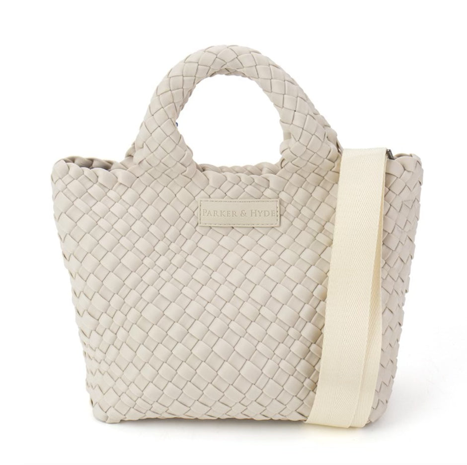 Parker and Hyde Woven Mini Tote in Bone