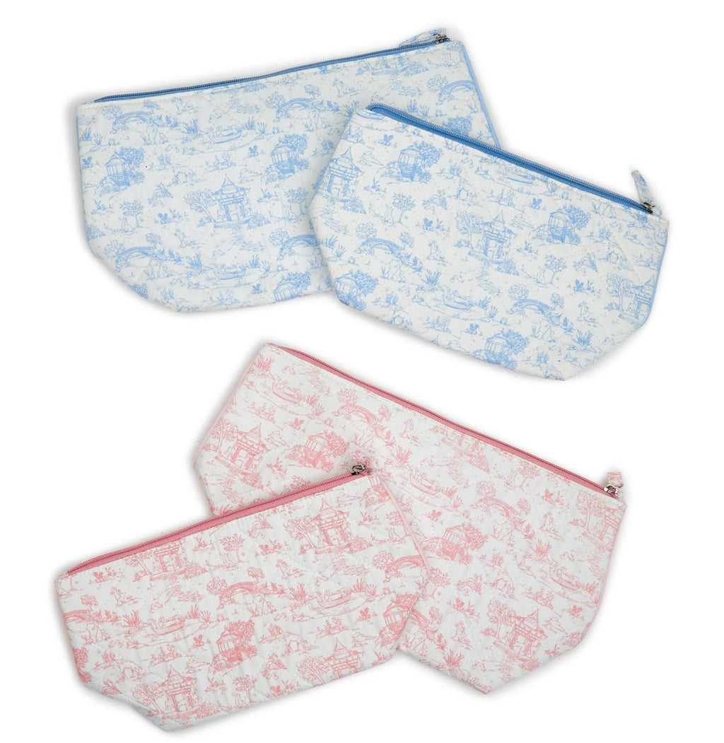 Cupcakes & Cartwheels Animal Toile Set of 2 Quilted Pouches