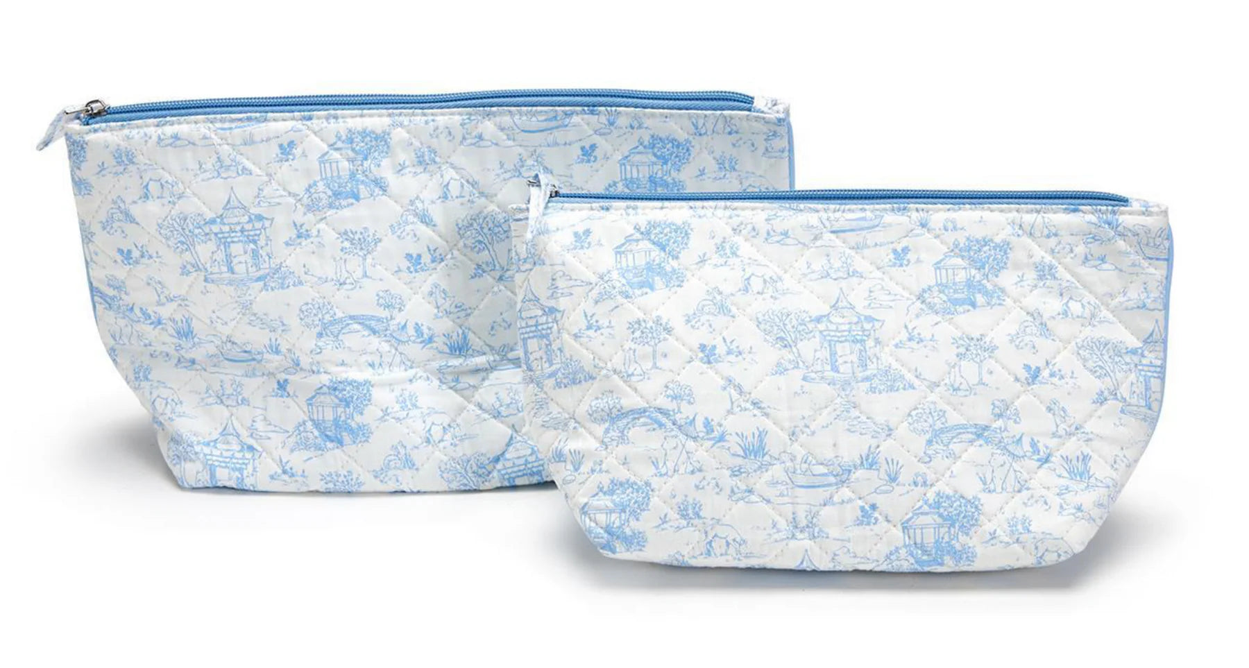 Cupcakes & Cartwheels Animal Toile Set of 2 Quilted Pouches