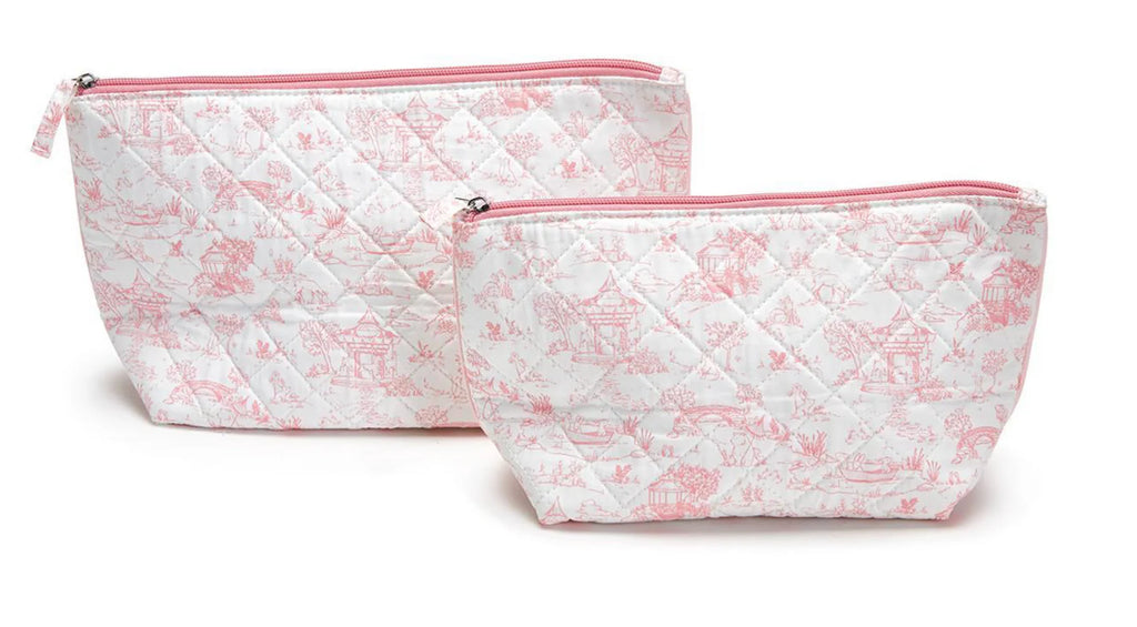 Cupcakes & Cartwheels Animal Toile Set of 2 Quilted Pouches