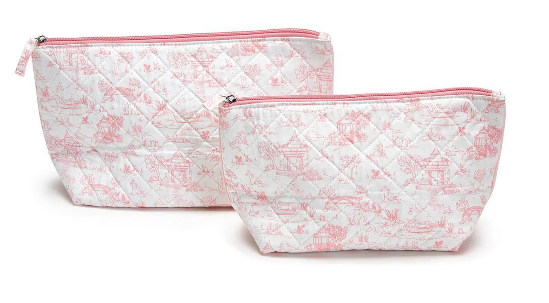 Cupcakes & Cartwheels Animal Toile Set of 2 Quilted Pouches