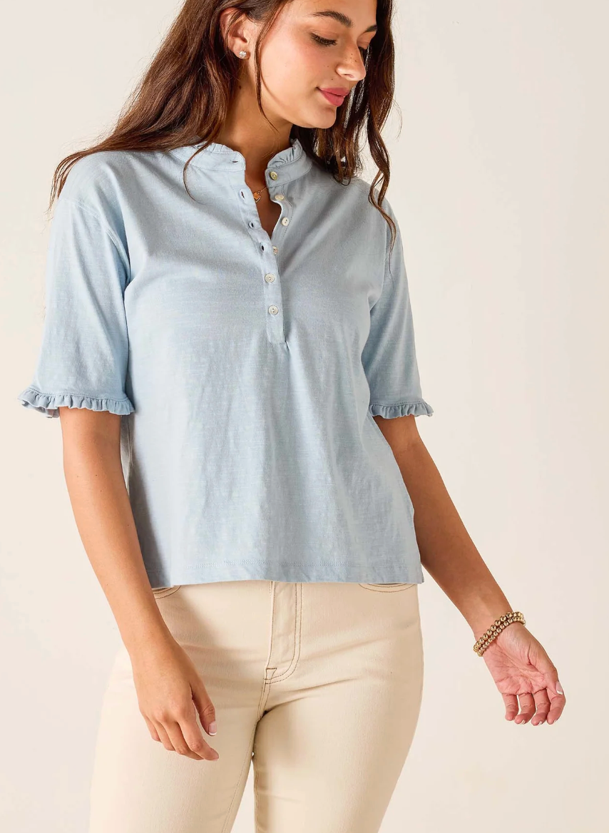 Mersea Josephine Ruffle Henley Tee