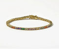 Melinda Maria Baby Heiress Tennis Bracelet Gold/Rainbow