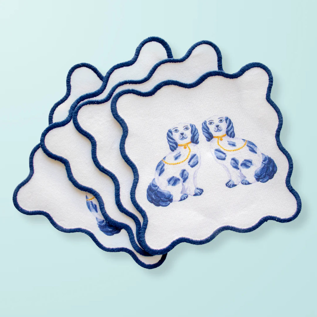 Taylor Paladino Staffordshire Dogs Cocktail Squares