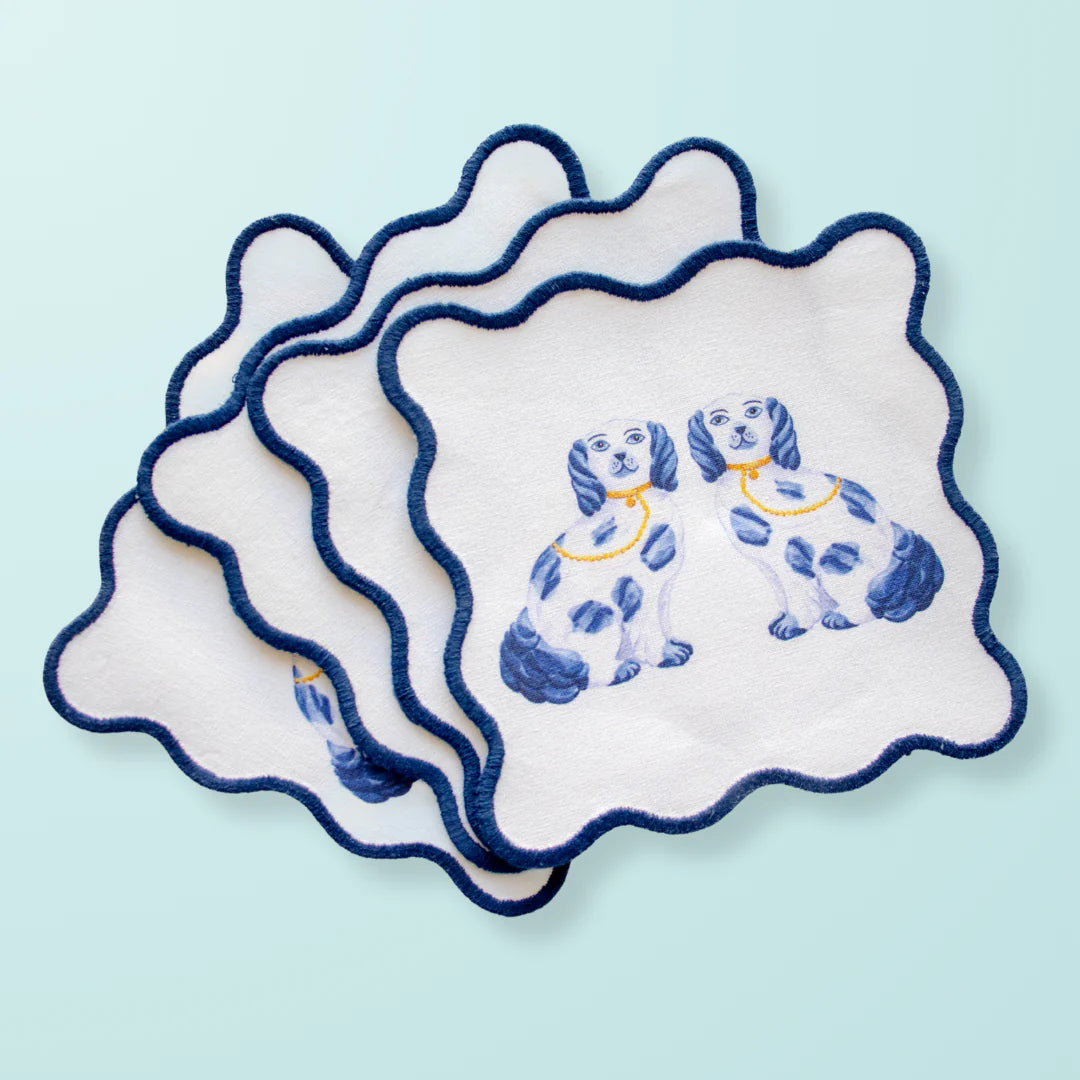 Taylor Paladino Staffordshire Dogs Cocktail Squares