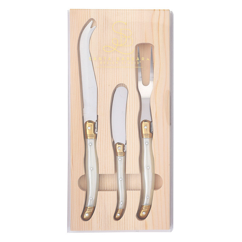 Santa Barbara Cheese Knife Set - Set of 3 - Pearl