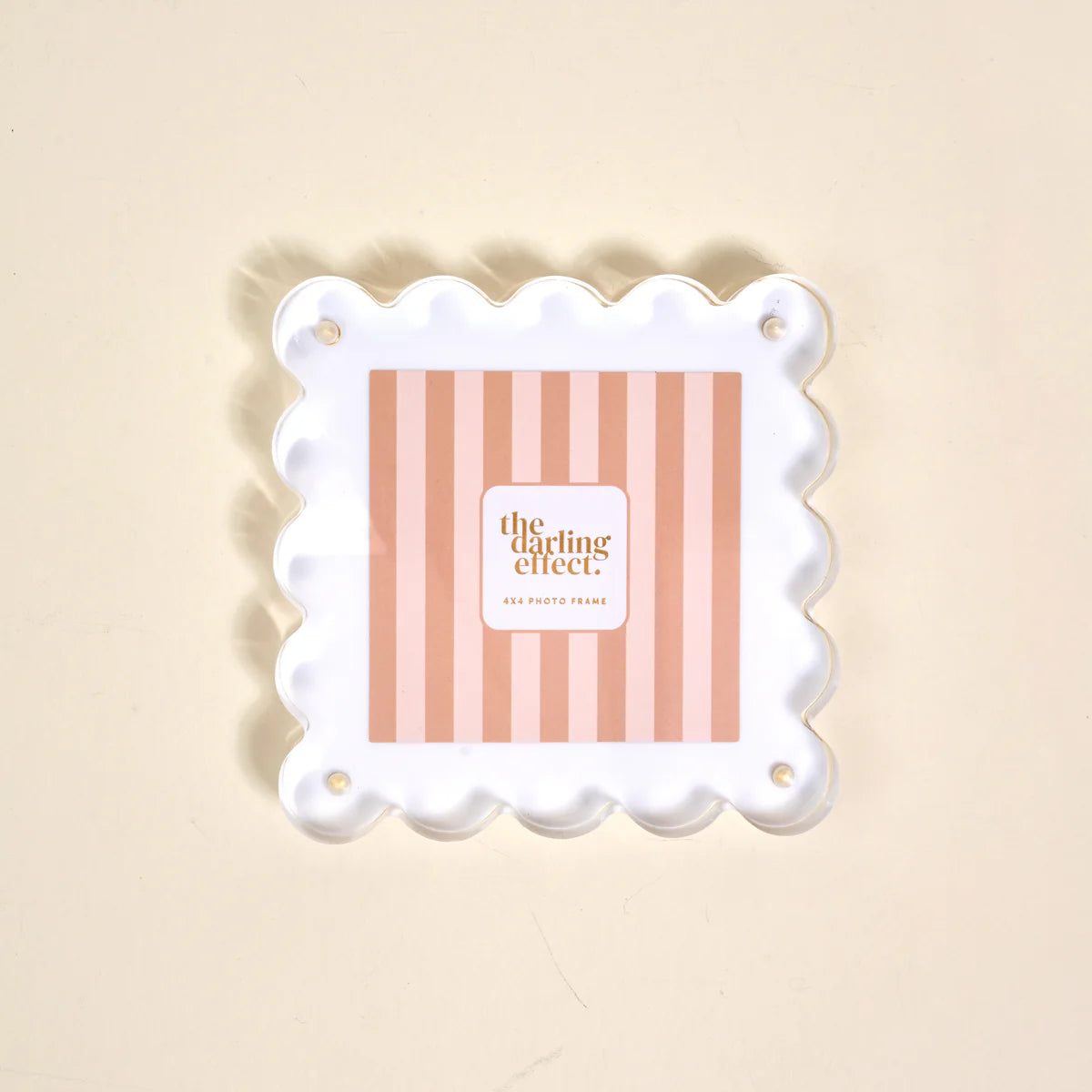 The Darling Effect Square Scalloped Acrylic Frame -White