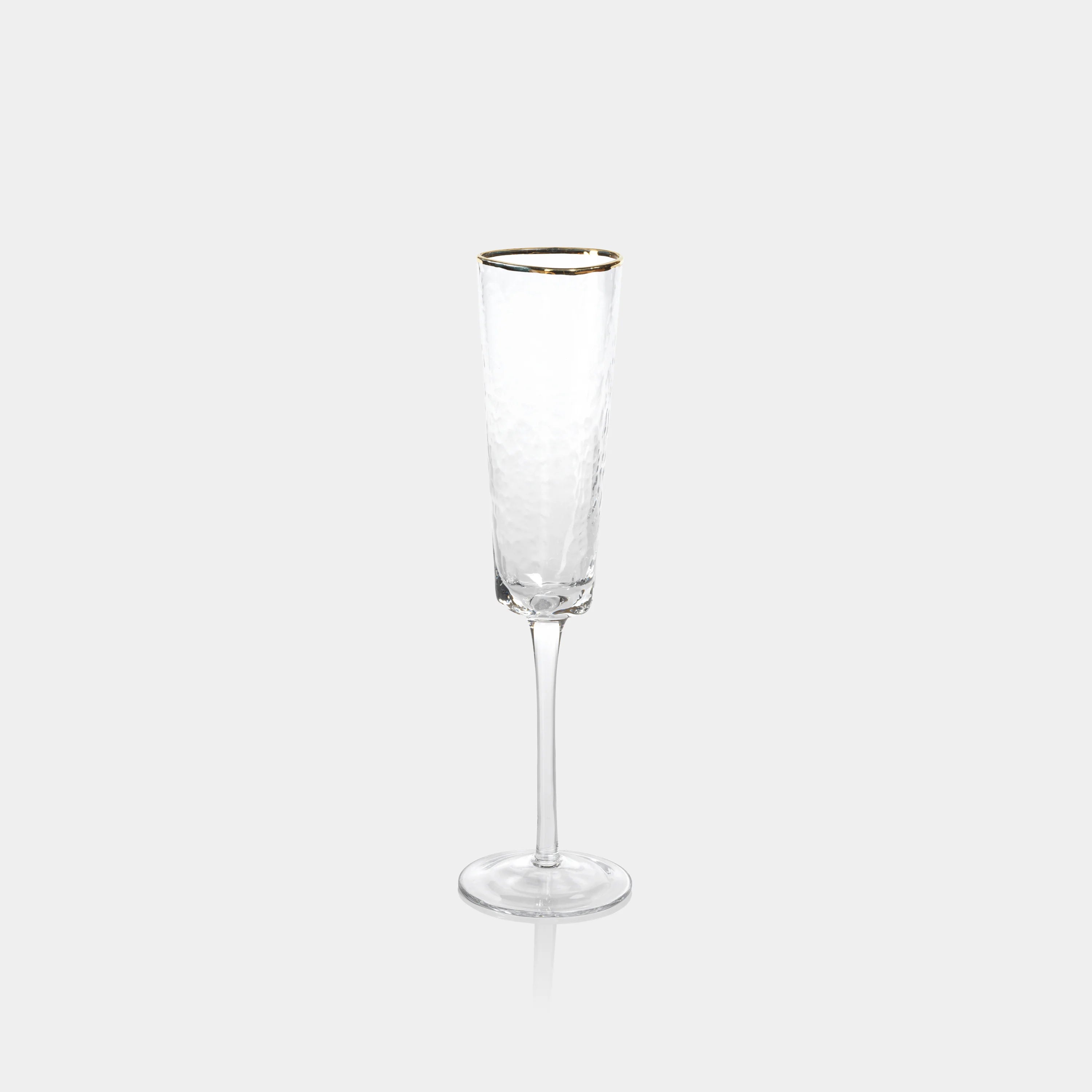Zodax Aperitivo Triangular Champagne Flute Clear w/ Gold