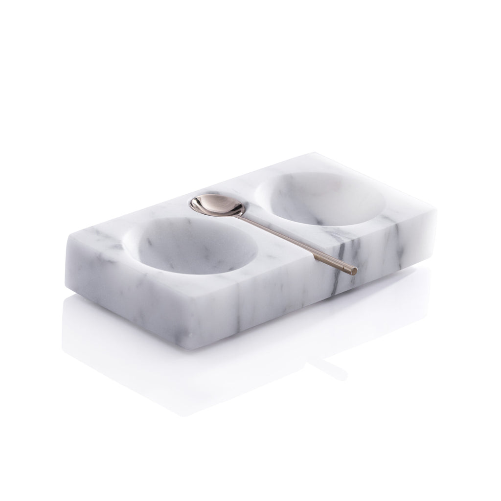 Zodax Marble Salt + Pepper Dish w/ Spoon