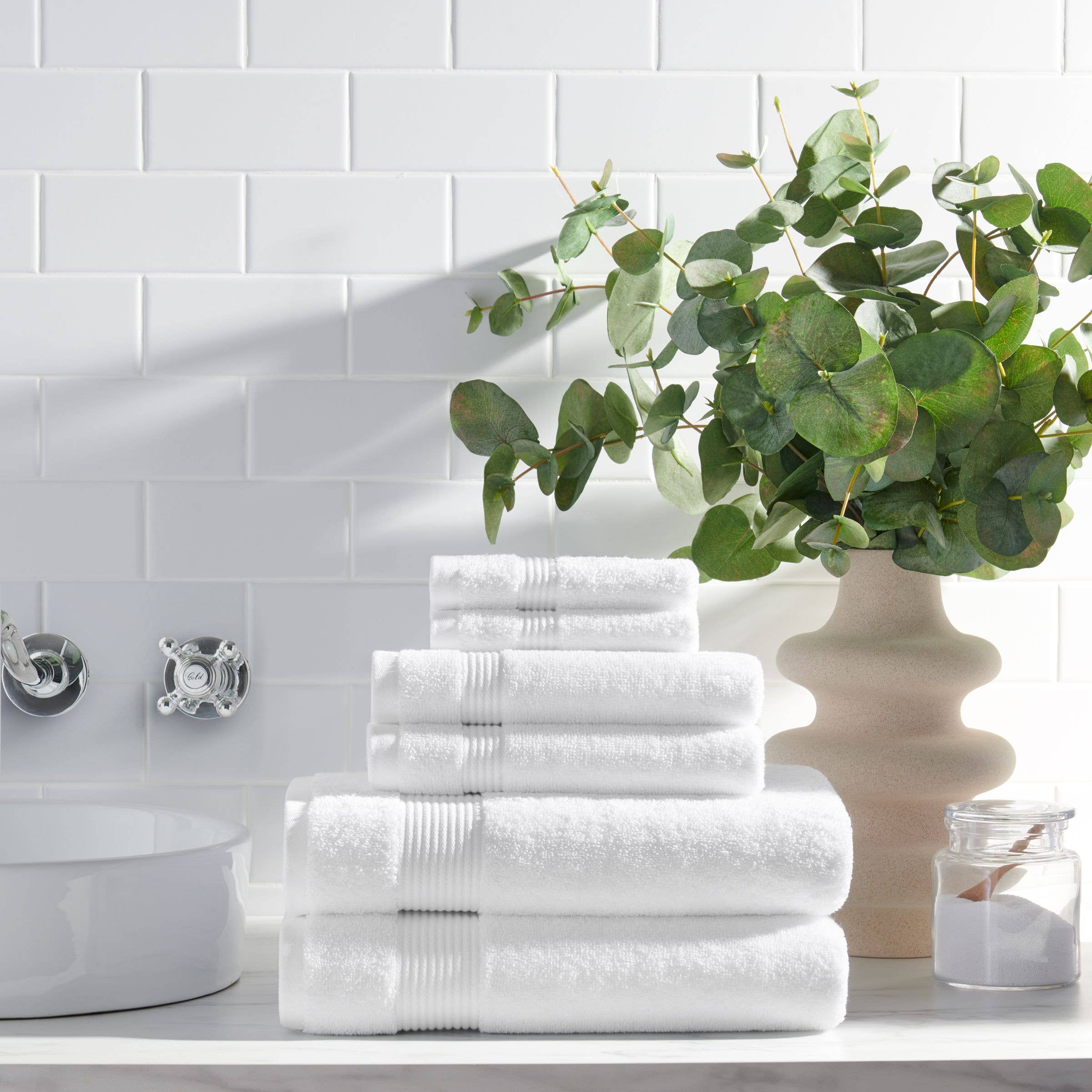 Arkwright Home - Host & Home 6-Piece Bath Towel Set, Color options