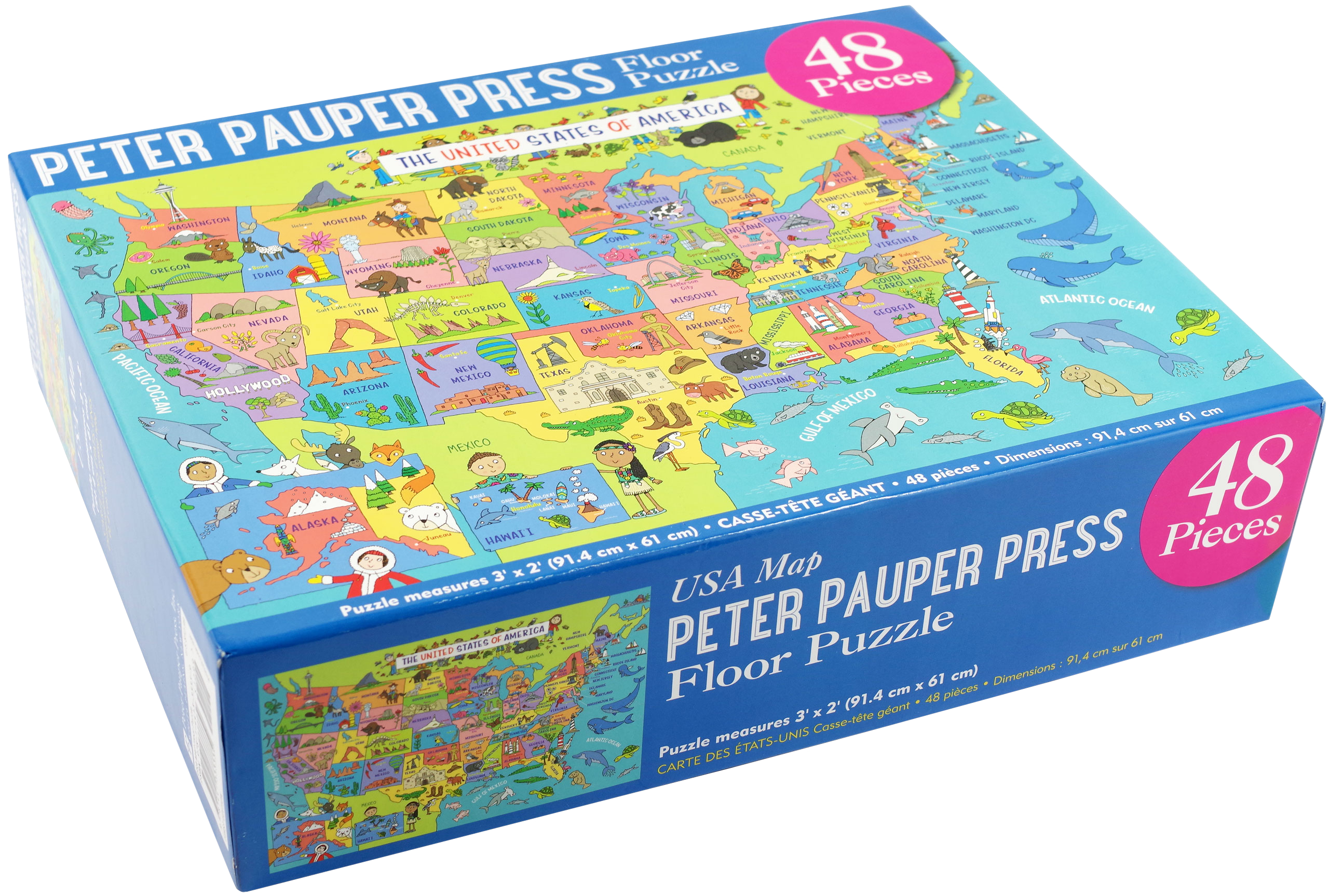 Peter Pauper Press - USA Map Kids' Floor Puzzle