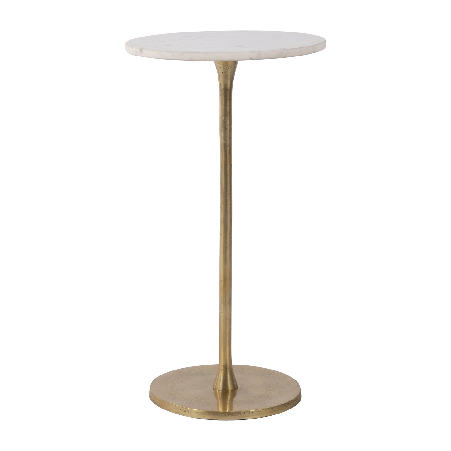 Sagebrook Home - End Table - Gold/White Marble Top Metal Round Base, 24 in.