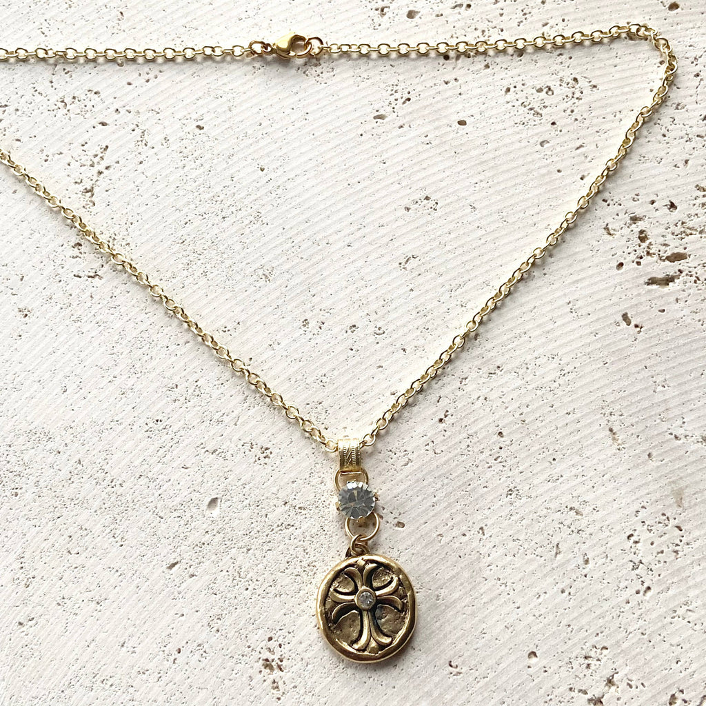 VB&CO Designs Handmade Jewelry - Cross bee serenity cross jewelry  French jewelry  stone
