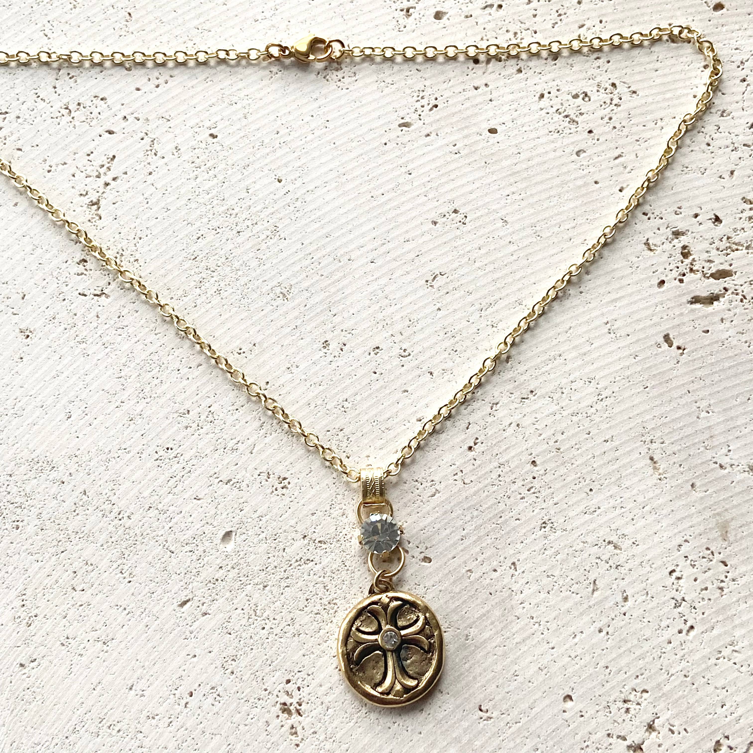 VB&CO Designs Handmade Jewelry - Cross bee serenity cross jewelry  French jewelry  stone