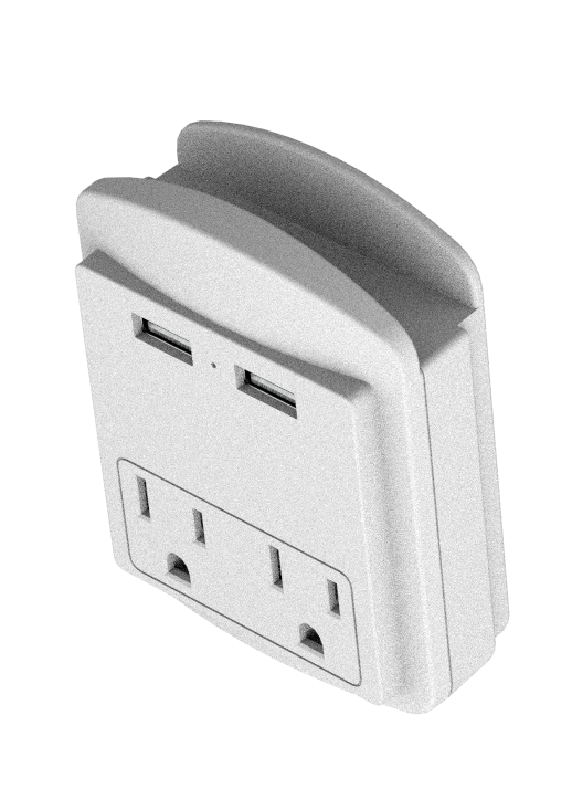 LAX Gadgets - Charge Surge Protector, 2 Outlets/2 USB Ports