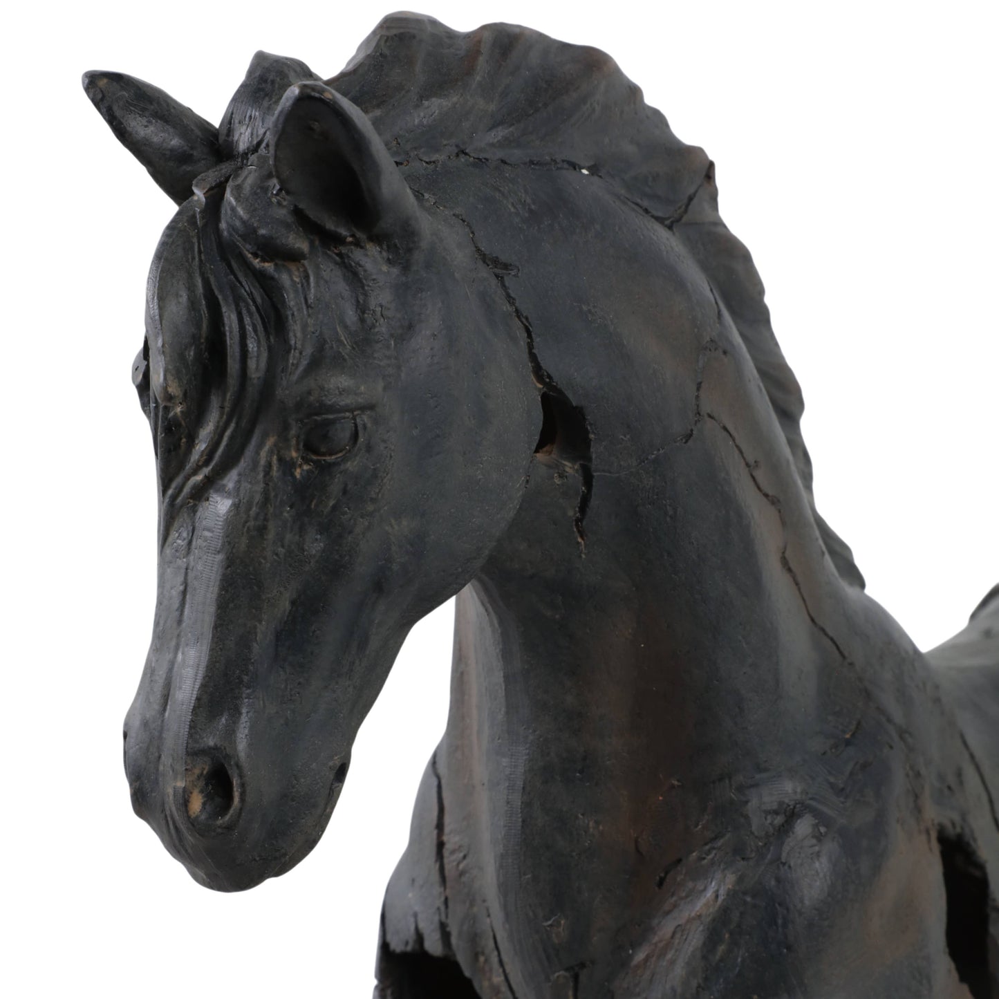 Sagebrook Home - Resin Cracked Horse Sculpture Home Decor - Brown, 16 in.