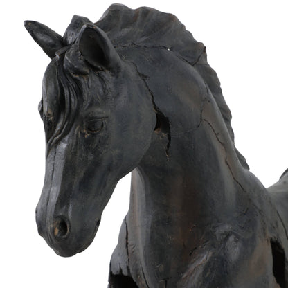 Sagebrook Home - Resin Cracked Horse Sculpture Home Decor - Brown, 16 in.