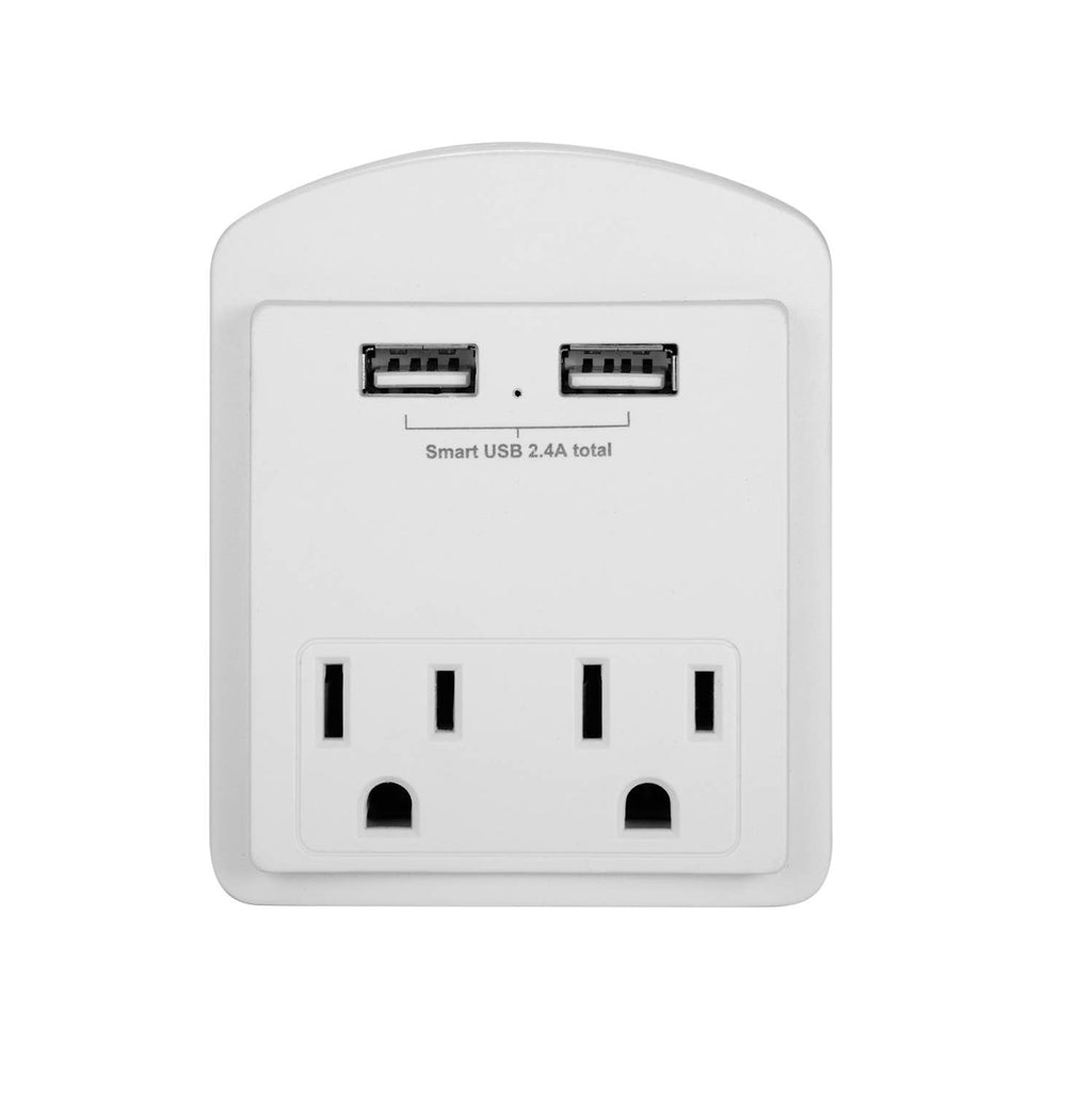 LAX Gadgets - Charge Surge Protector, 2 Outlets/2 USB Ports