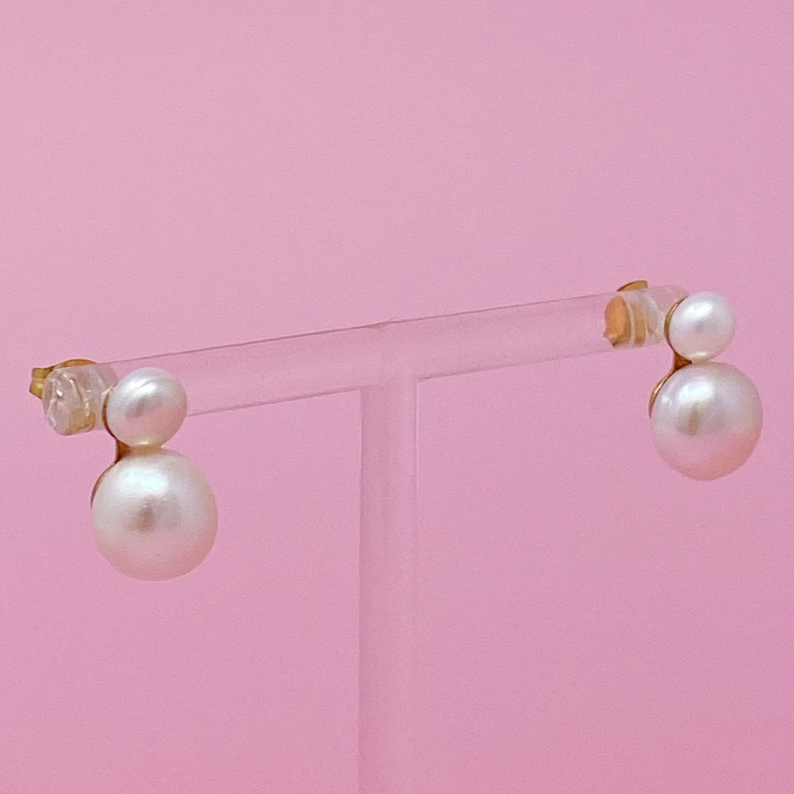 Ellison+Young - Classic Double Pearl Earrings