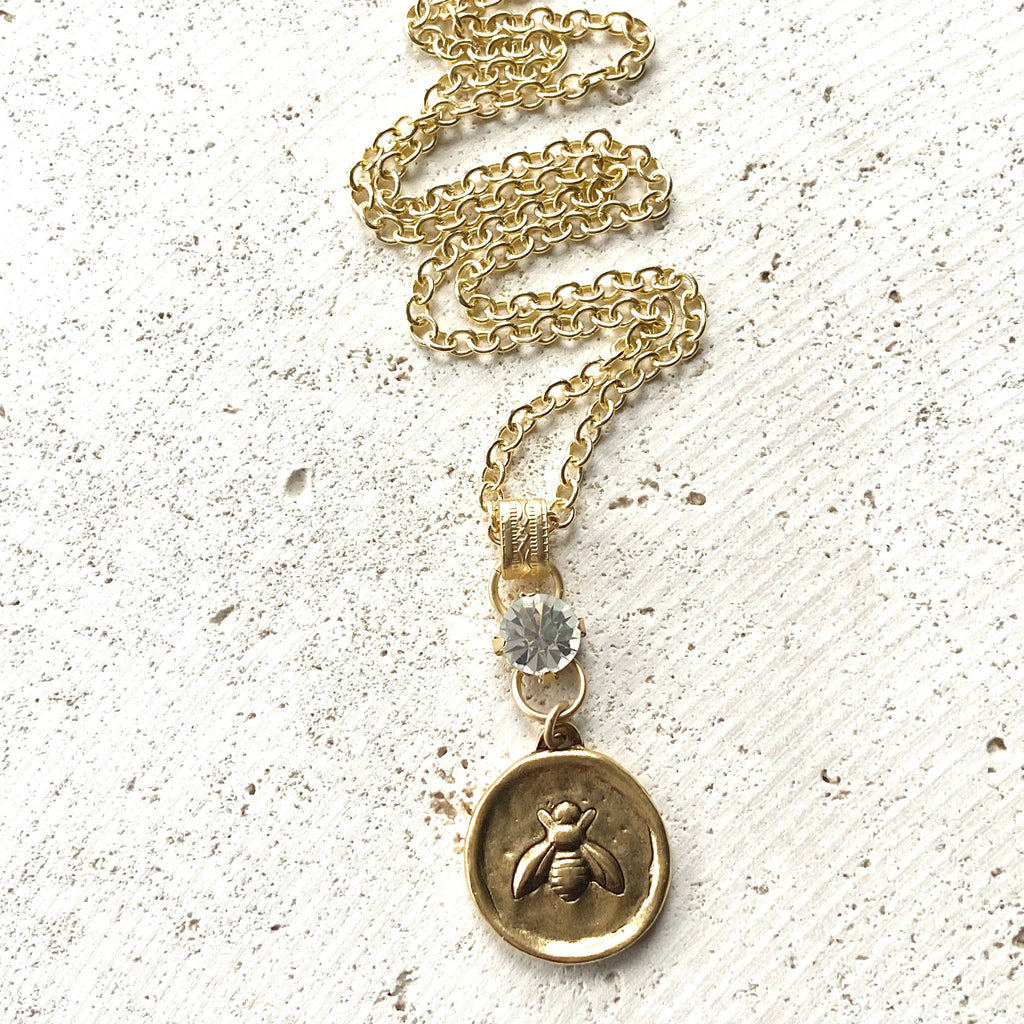 VB&CO Designs Handmade Jewelry - Cross bee serenity cross jewelry  French jewelry  stone