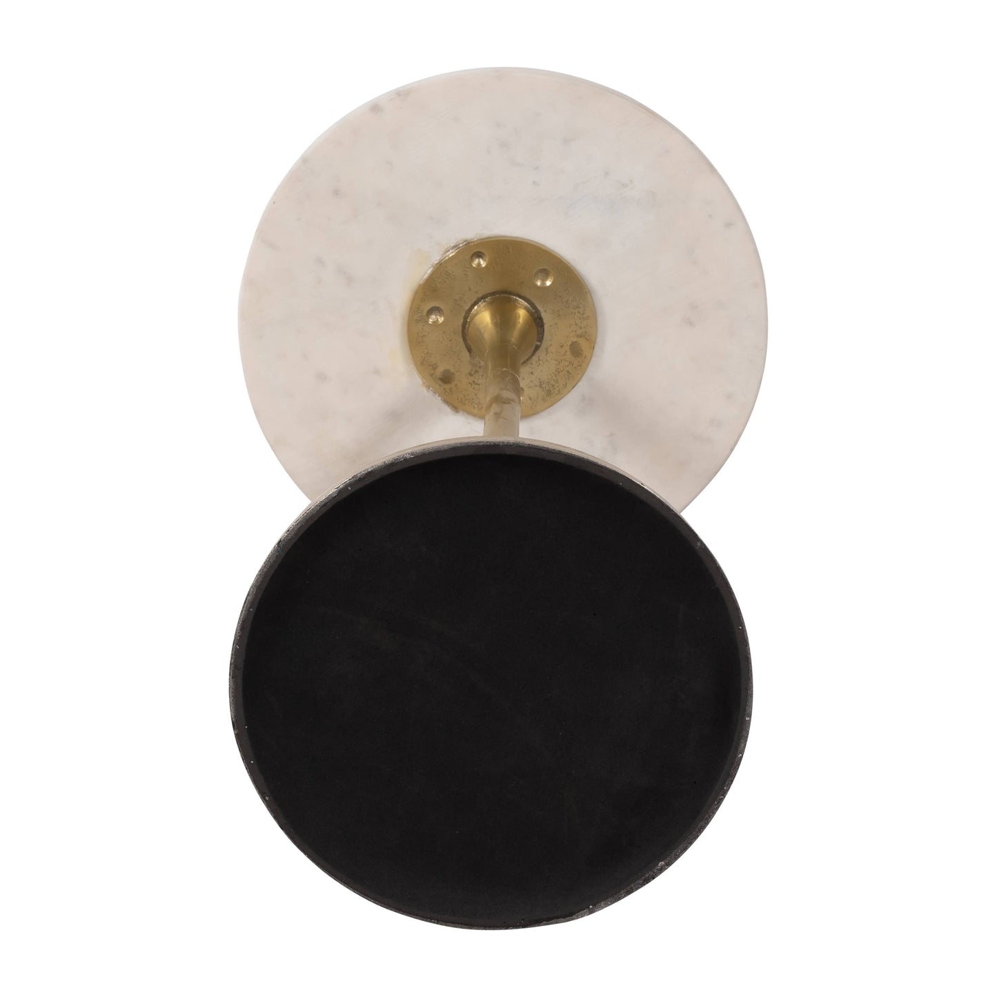 Sagebrook Home - End Table - Gold/White Marble Top Metal Round Base, 24 in.