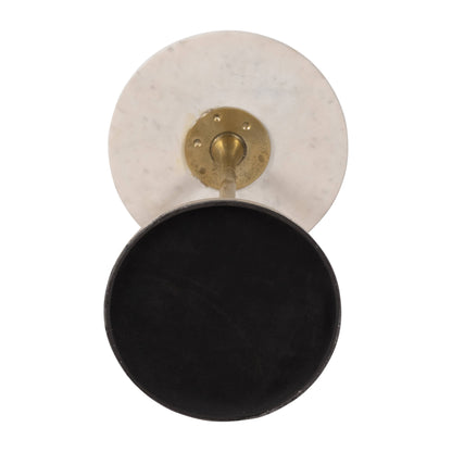 Sagebrook Home - End Table - Gold/White Marble Top Metal Round Base, 24 in.