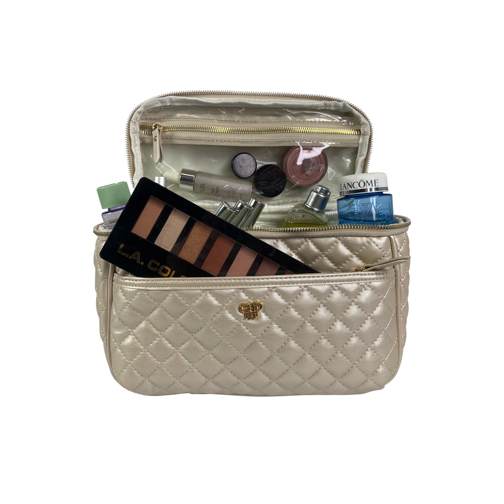 PurseN (new) - Classic Train Case - Pearl Quilted