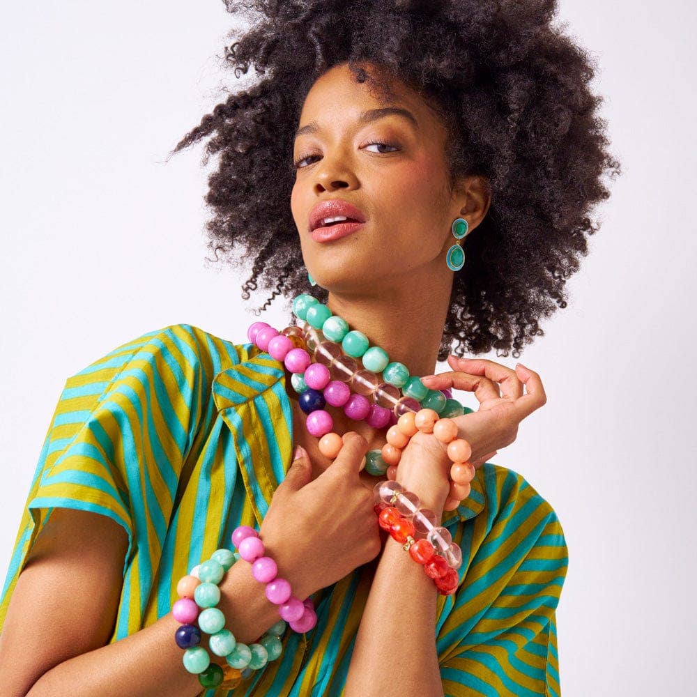 INK + ALLOY - Iris Large Resin Bead Necklace Multi Wholesale