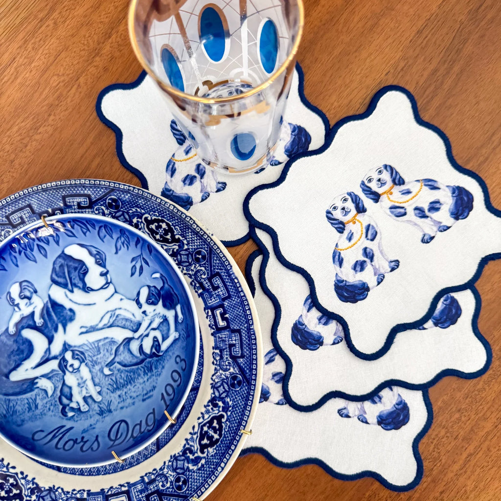 Taylor Paladino Staffordshire Dogs Cocktail Squares
