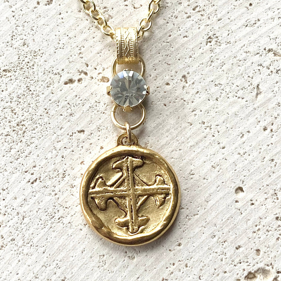 VB&CO Designs Handmade Jewelry - Cross bee serenity cross jewelry  French jewelry  stone