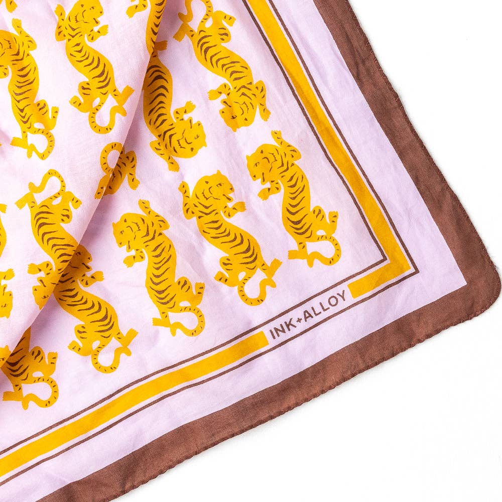 INK + ALLOY - Olivia Square Scarf Tiger Print Wholesale